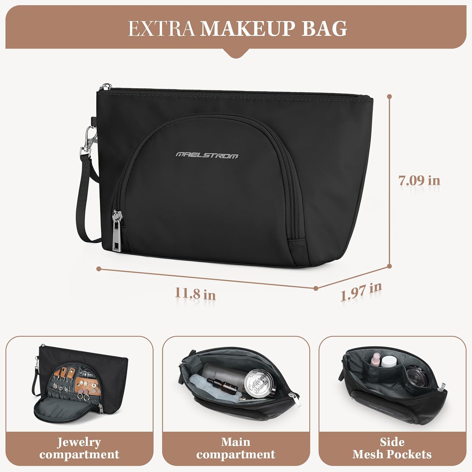 Maelstrom Gym Bag for Women,40L Travel Duffel Bag with Shoes Compartment and Wet Pocket,Waterproof Carry On Weekender Bag,Sport Gym Tote Bags Swimming Yoga, Hospital Holdalls-Black - Image 5