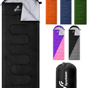 Sportneer Sleeping Bag, 3 Seasons Warm Cold Weather Sleeping Bags for Adults Kids Boys Girls with Compression Sack- Lightweight Camping Essentials Gear Accessories, Backpacking, Hiking